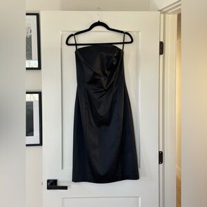 Issac Mizrahi Black Satin Dress